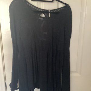 Free People Women's Flowy Black Top Size Small